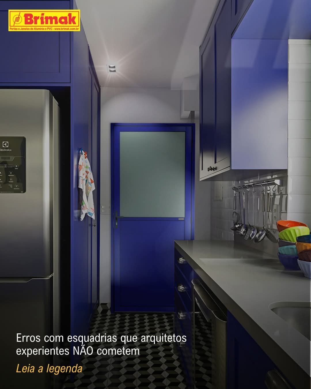 Porta de alumínio Azul