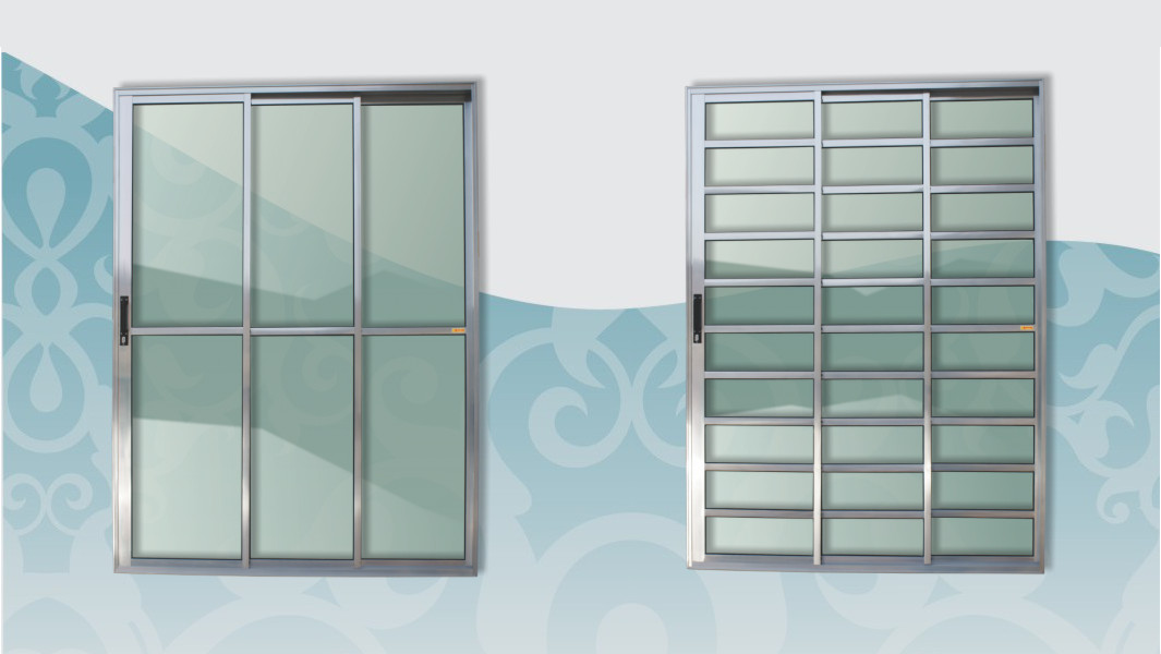 Portas de Correr 3 Folhas com dois terços de Abertura