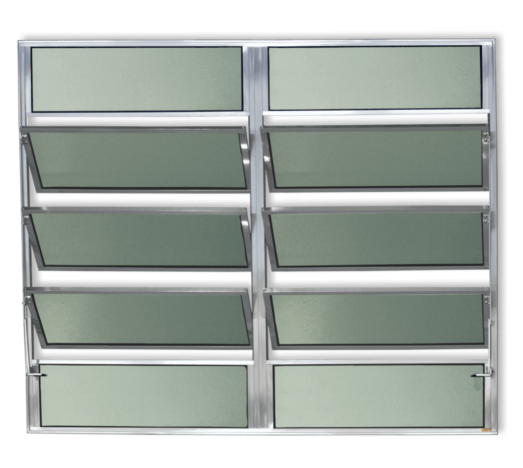 Basculante de Alumínio Plus 2 seções (4F+6M) Brilhante