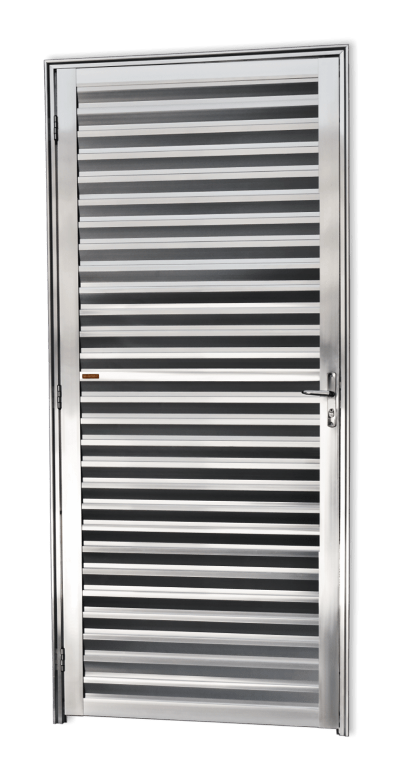 Porta de Alumínio Fechada Linha Super-25 brilhante