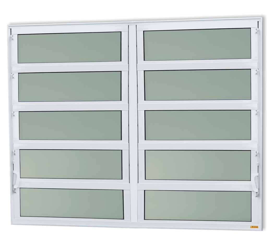 Basculante de Alumínio Elite 2 seções (2F+8M) branco