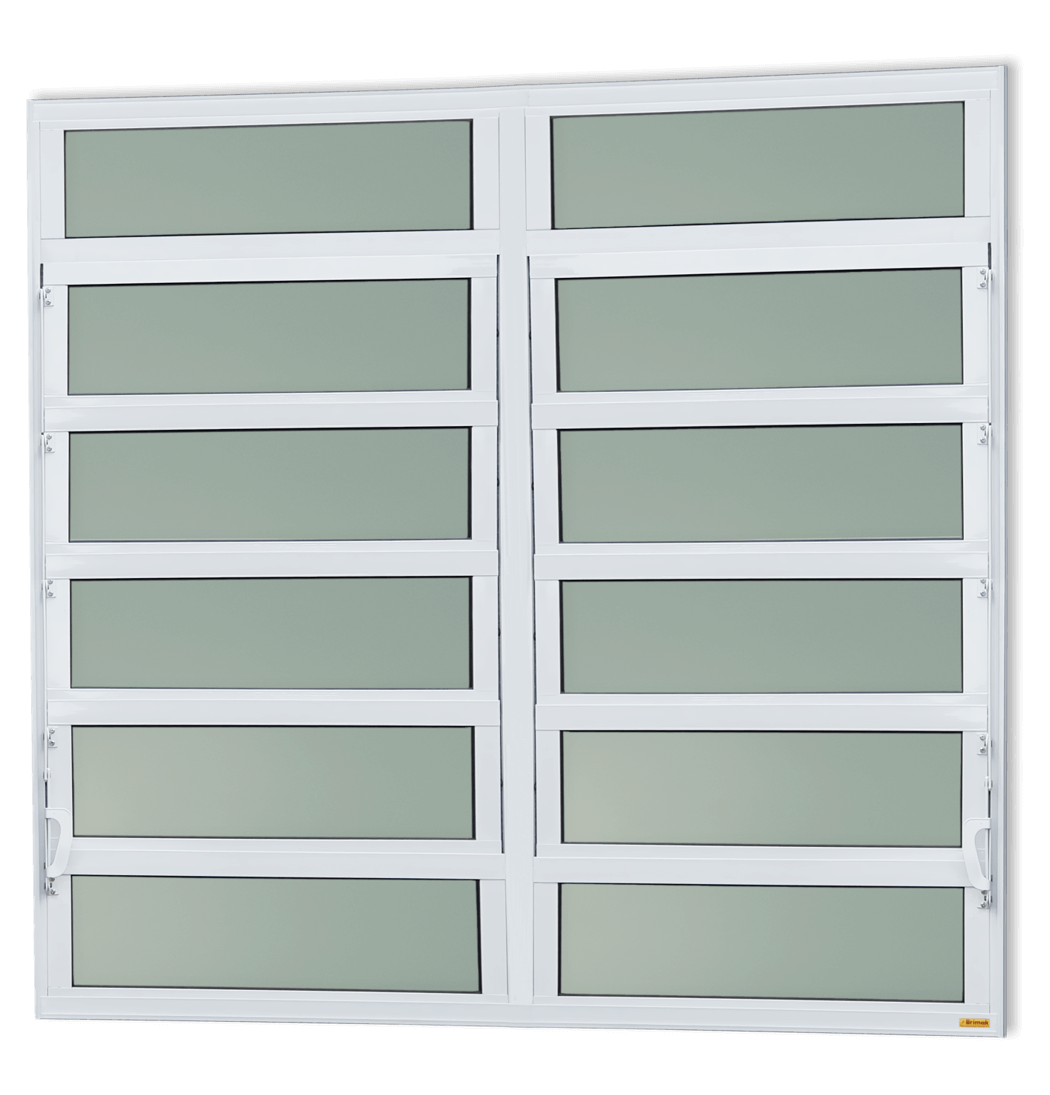 Basculante de Alumínio Elite 2 seções (4F+8M) branco