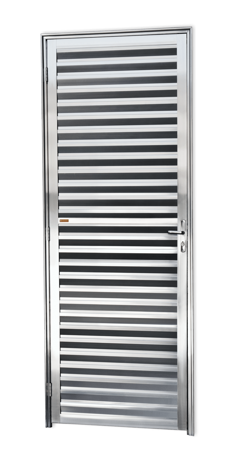 Porta de Alumínio Fechada Linha L-25 brilhante