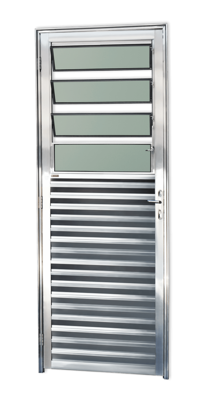 Porta de Alumínio Basculante Linha L-25 brilhante