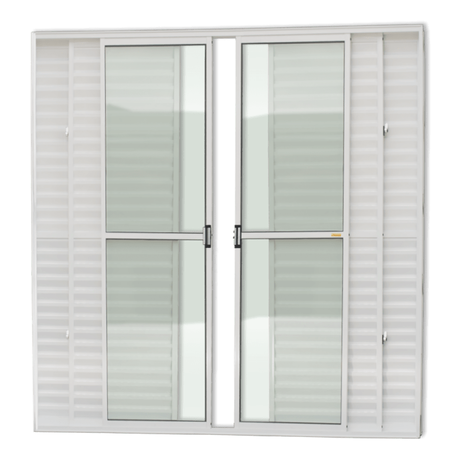 Porta Balcão de Alumínio 6 Folhas branco