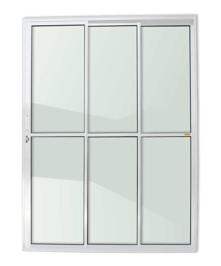 Porta Correr de Alumínio 3 Folhas Branco