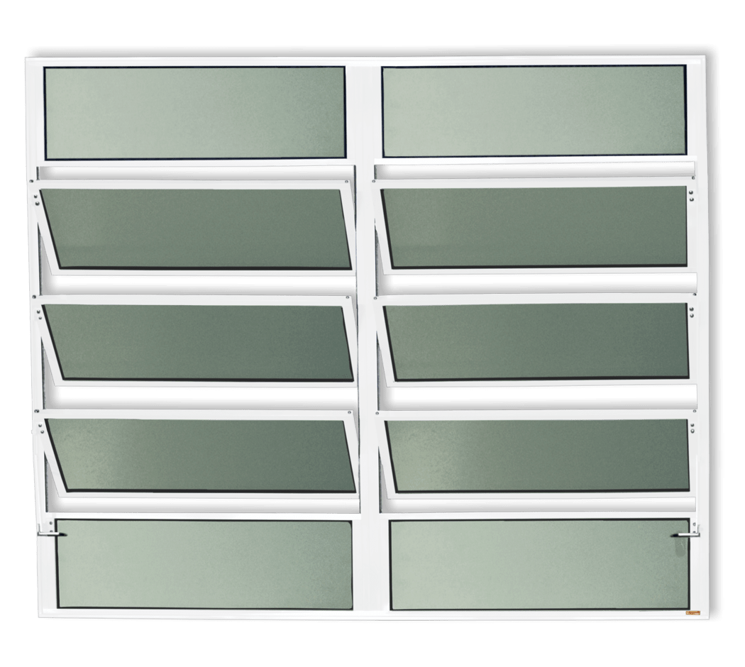 Basculante de Alumínio Plus 2 seções (4F+6M) branco