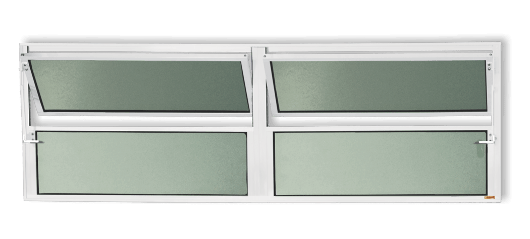 Basculante de Alumínio Plus 2 seções (2F+2M) Branco