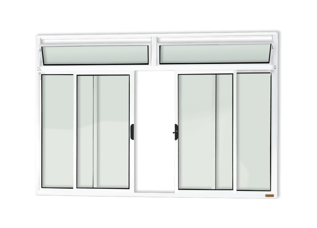 Janela de alumínio 4 Folhas c/basc s/grade Branco