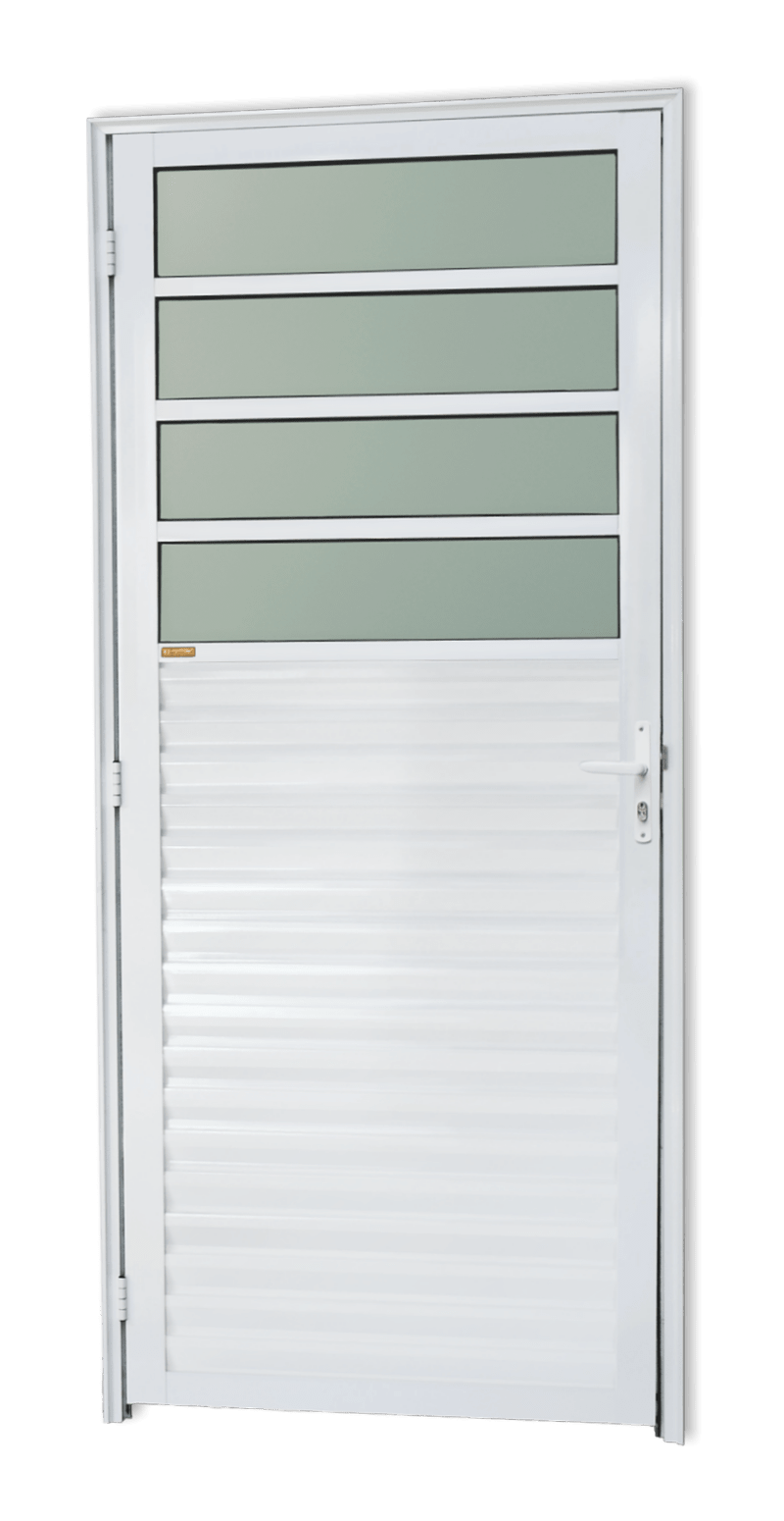 Porta de Alumínio Cozinha Linha Super-25 branco