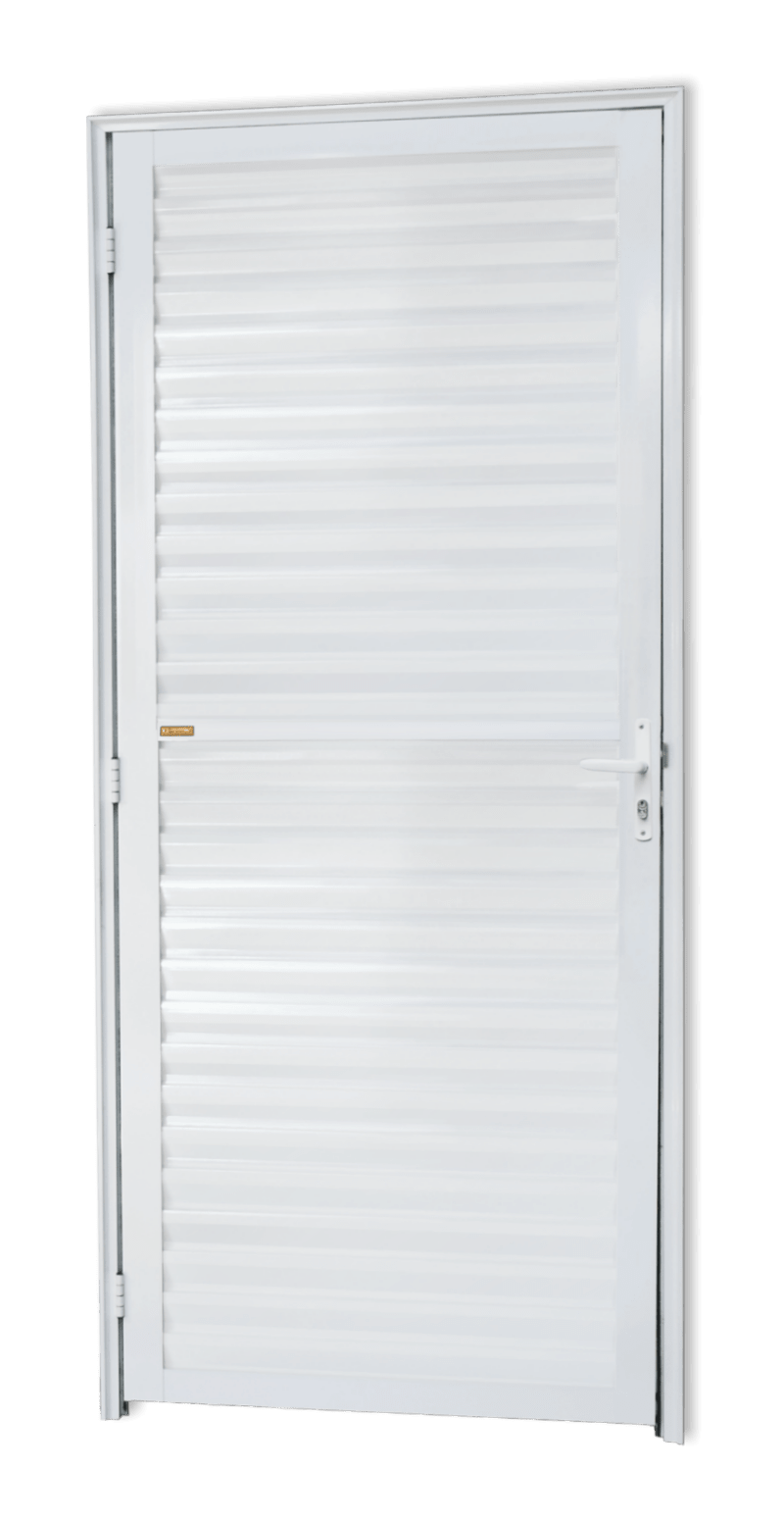 Porta de Alumínio Fechada Linha Super-25 branco