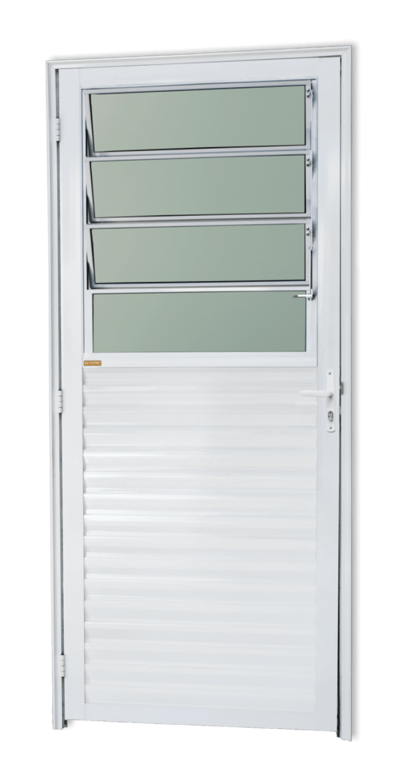 Porta de Alumínio Basculante Linha Super-25 branco
