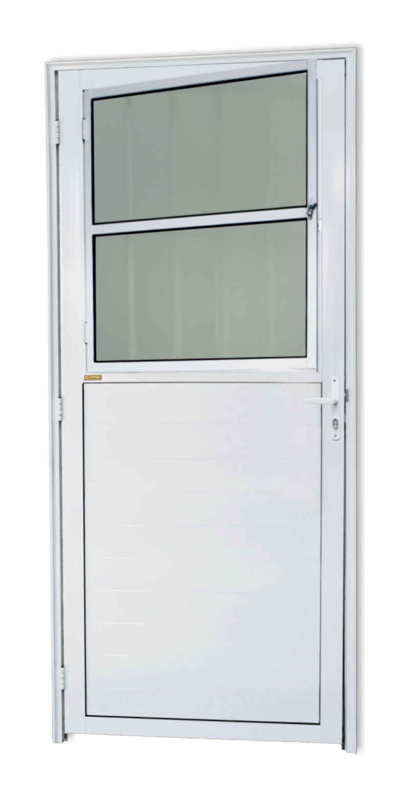 Porta de Alumínio Lambril c/grade Linha Super-25 Branco