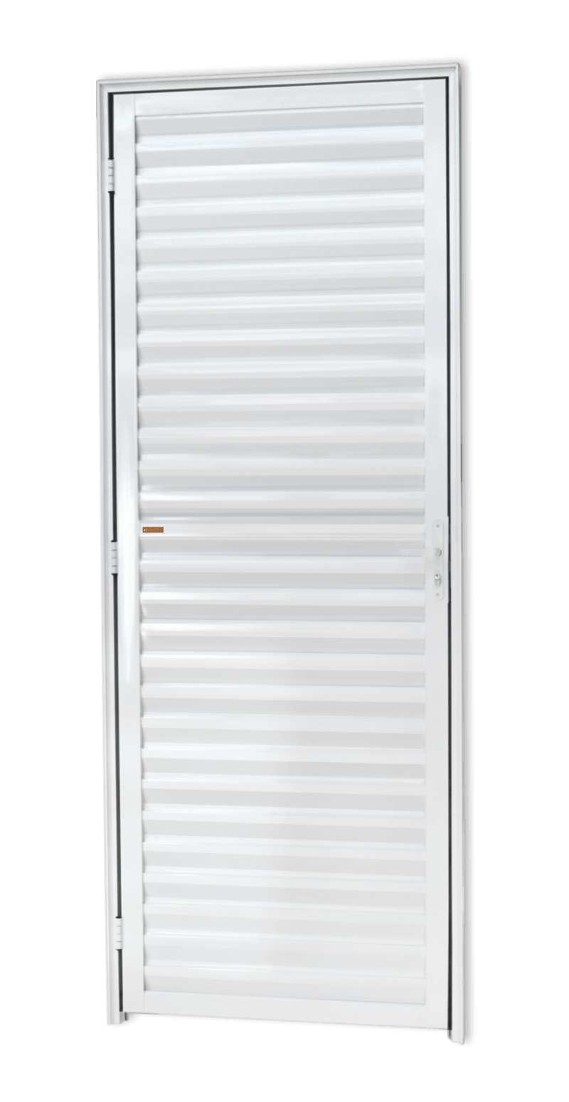 Porta de Alumínio Fechada Linha L-25 branco