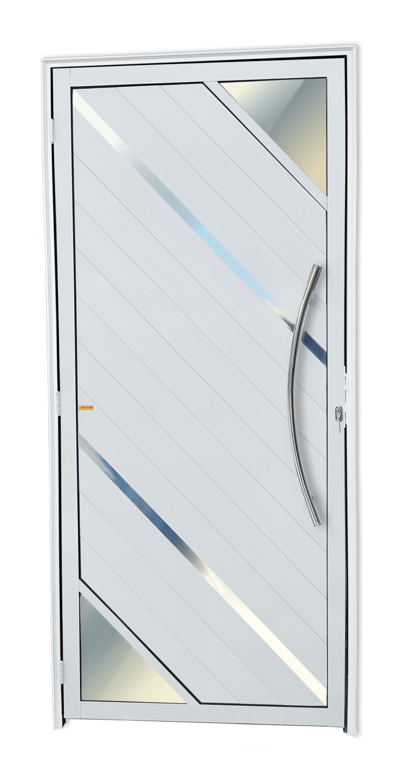 Porta de Alumínio Oasis c/Puxador Linha Super-25 Branco