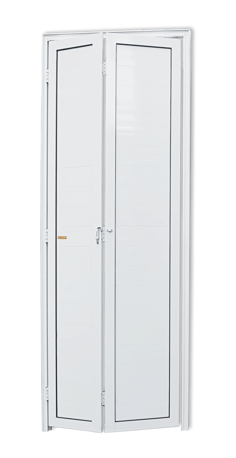 Porta de Alumínio Camarão Lambril Linha L-25 branco