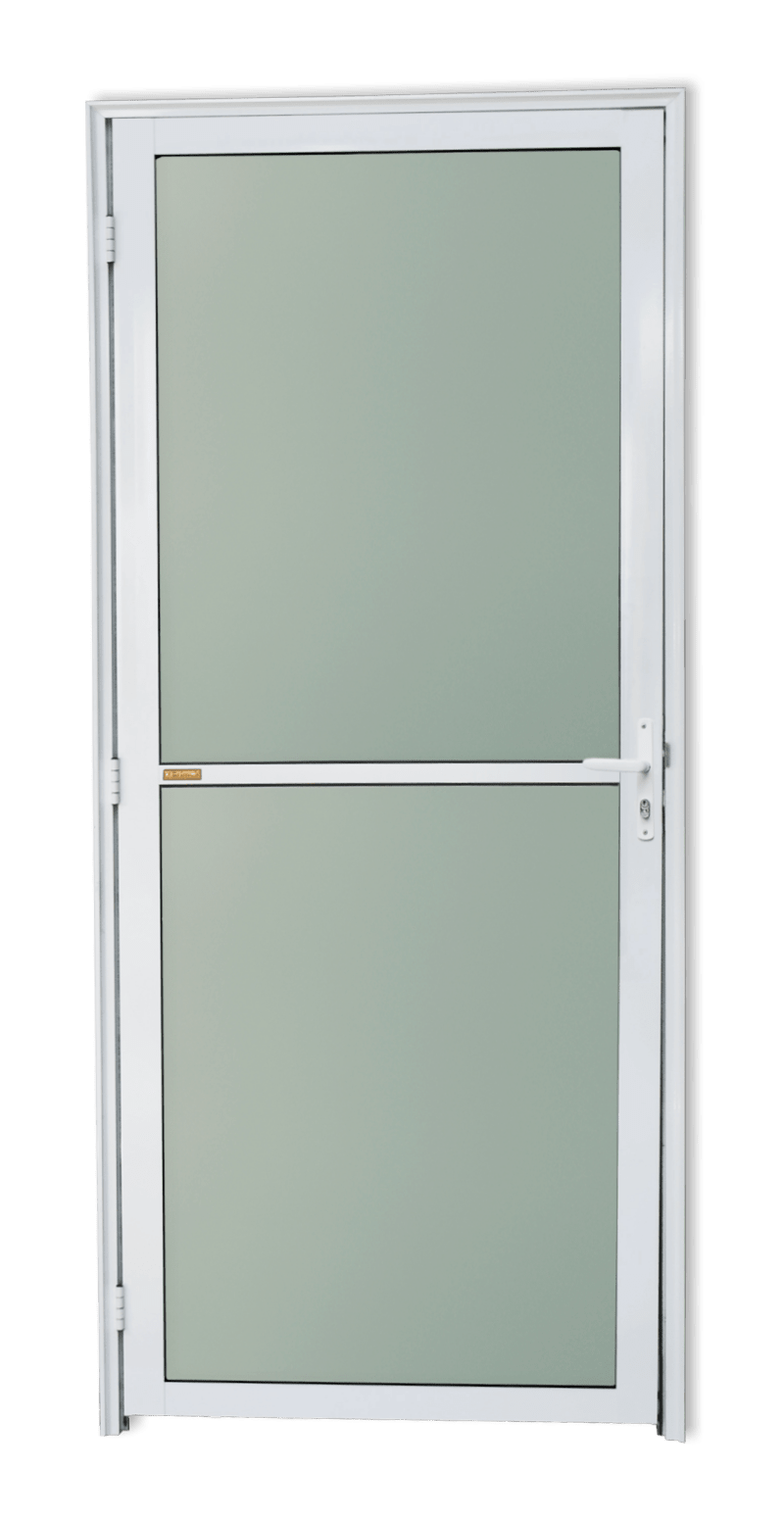 Porta de Alumínio Vidrão Linha Super-25 branco