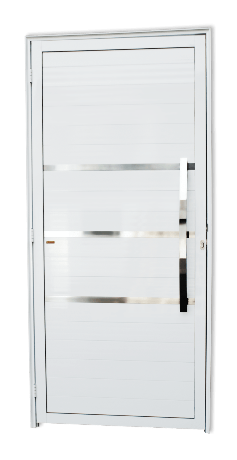Porta de Alumínio Evolution c/Puxador Linha Super-25 branco