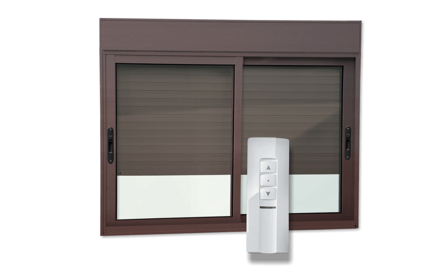Janela Integrada de Alumínio Elite com Motor e Controle Remoto Corten