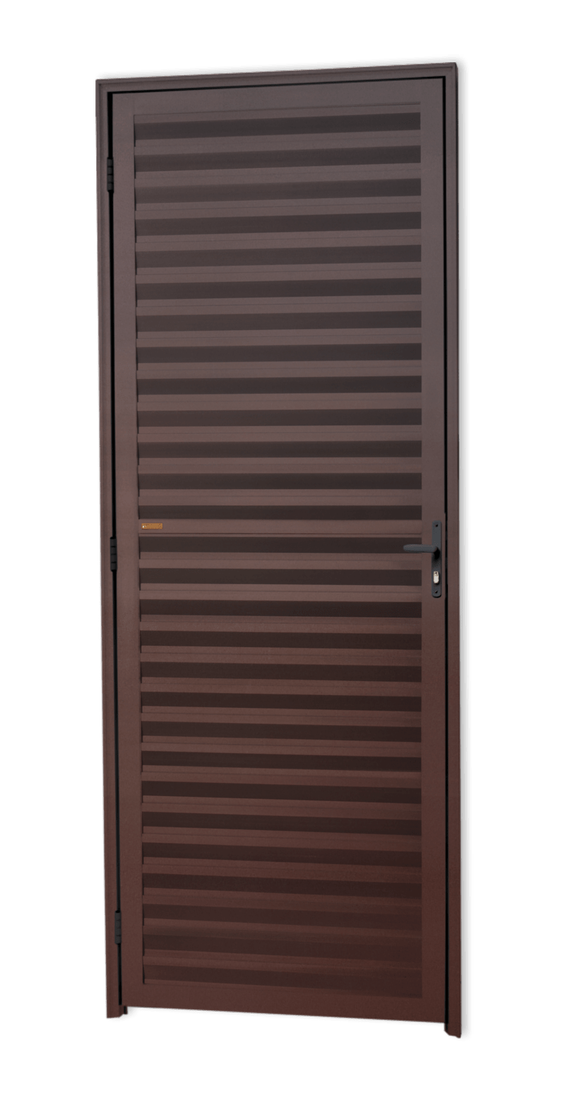 Porta de Alumínio Fechada Linha L-25 corten