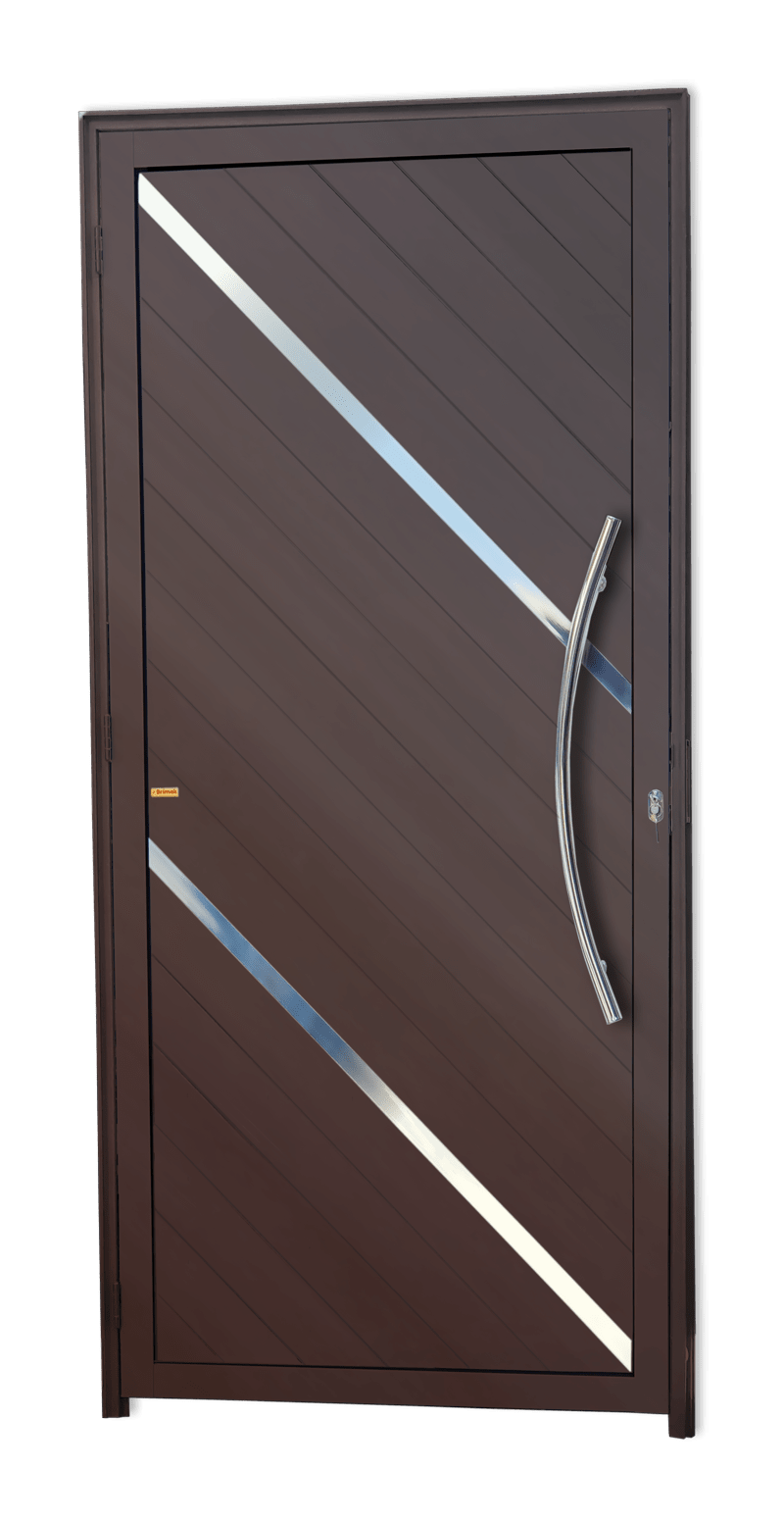 Porta de Alumínio Duna c/Puxador Linha Super-25 Corten