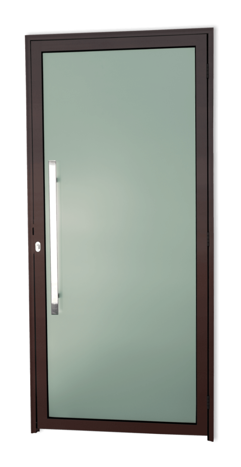 Porta de Alumínio Murano c/Puxador Linha Super-25 corten