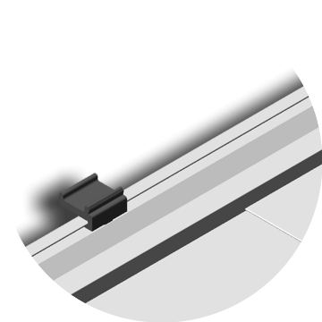 detalhes da colocação da presilha de clickagem do kit de arremates