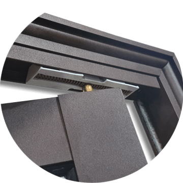 detalhe do guia do sistema de correr da porta camarão