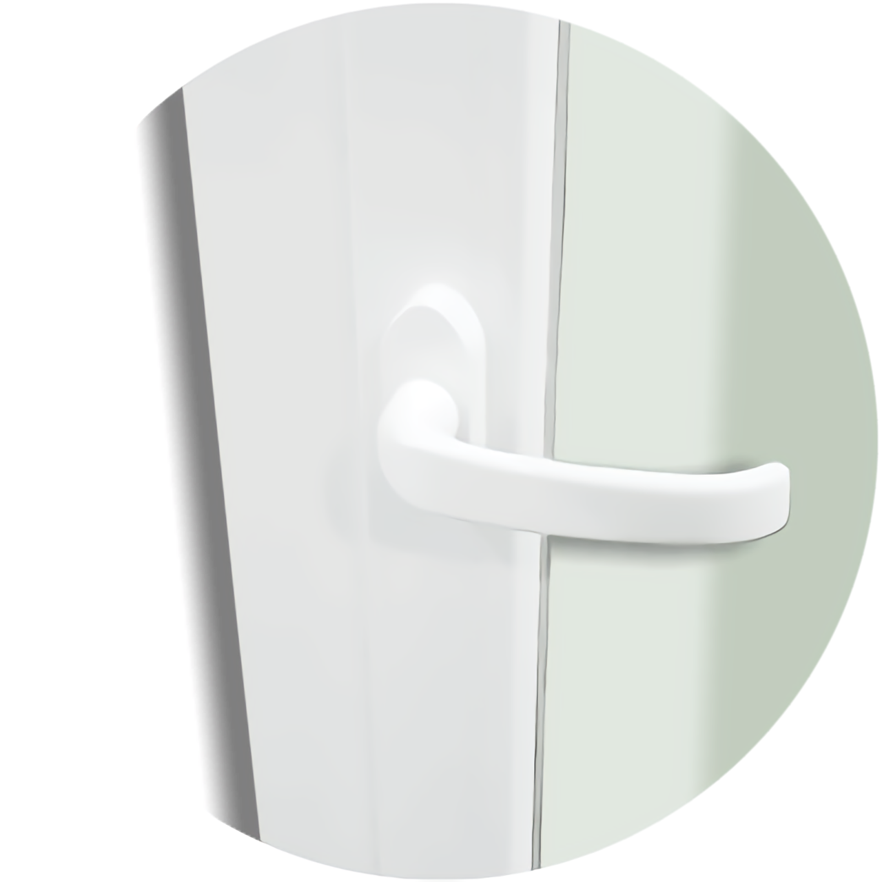 detalhe do fecho cremona das portas de correr de PVC