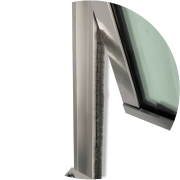 detalhe da vedação do basculante master