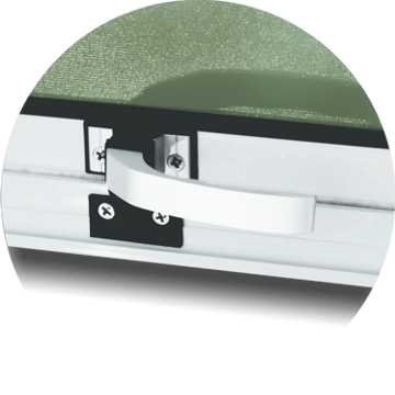 detalhe da alça de acionamento do maxim-ar confort