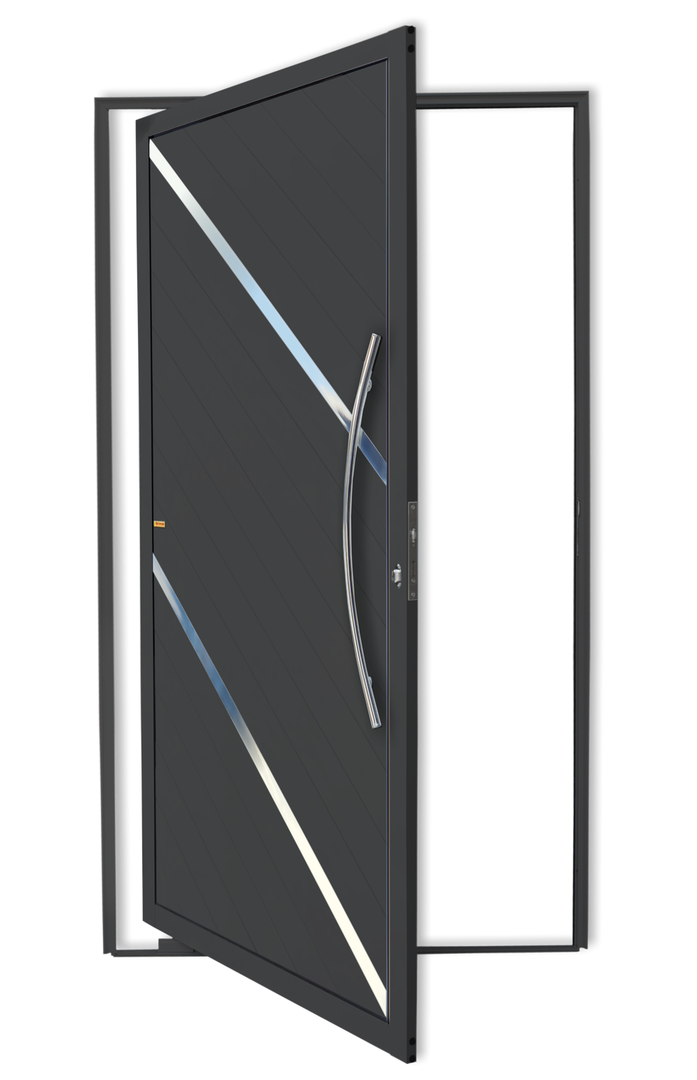 Porta Pivotante de Alumínio Duna c/Puxador Linha Super-25 Cinza