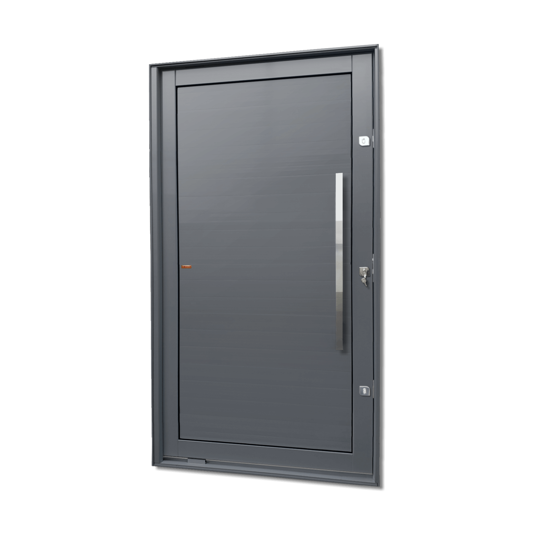 Porta Pivotante de Alumínio Lambril c/Puxador Linha Elite cinza