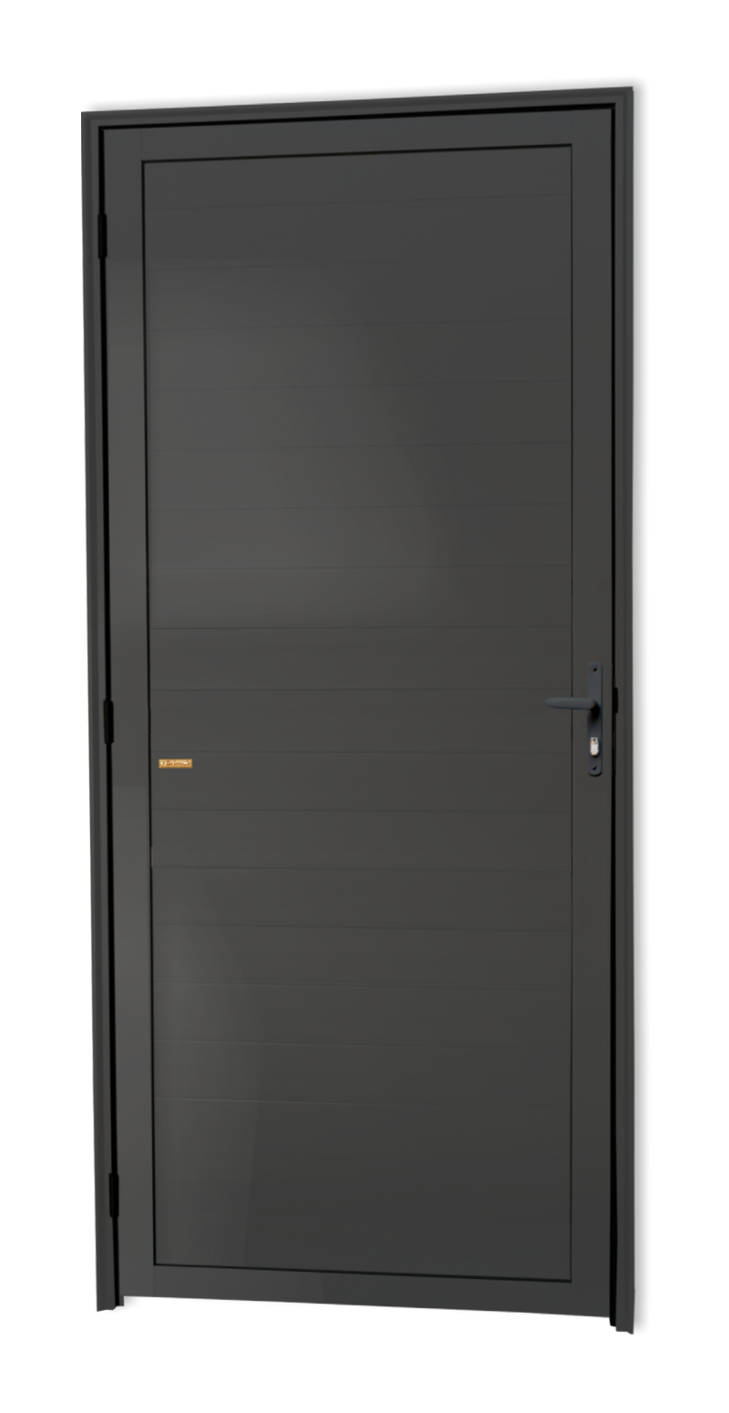 Porta de Alumínio Lambril Linha Super-25 Cinza