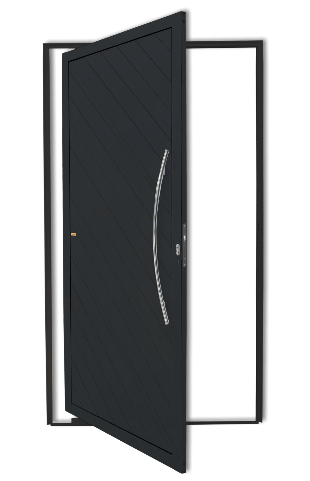 Porta Pivotante de Alumínio Savana c/Puxador Linha Super-25 preto