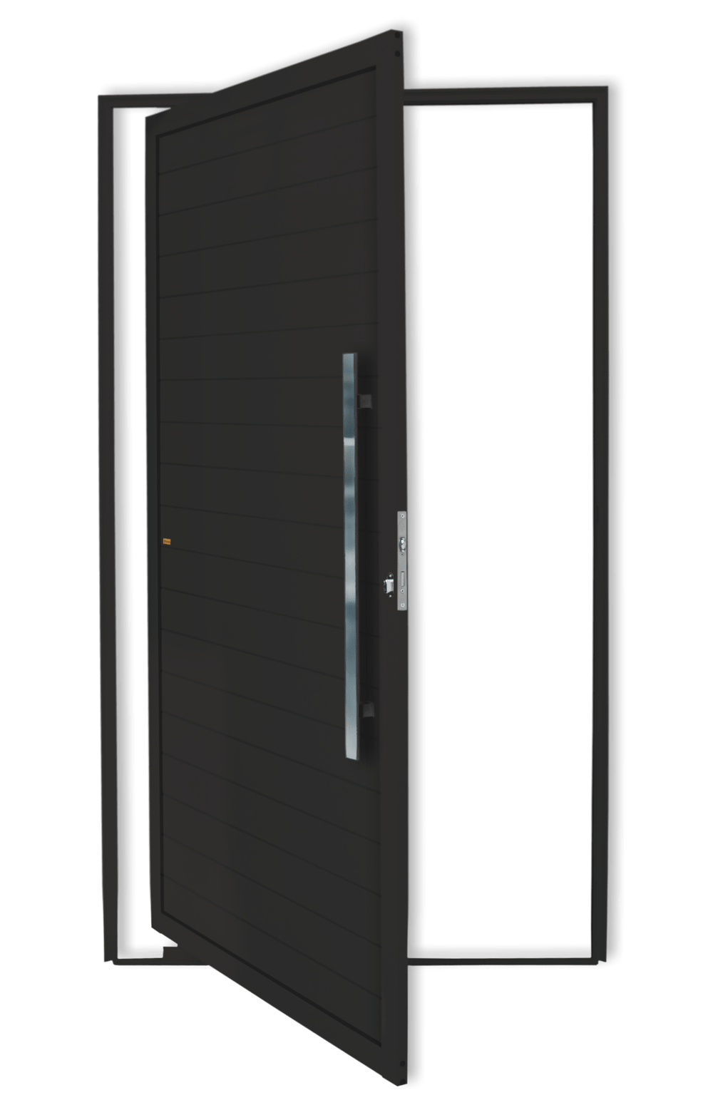 Porta Pivotante de Alumínio Lambril c/Puxador Linha Super-25 preto