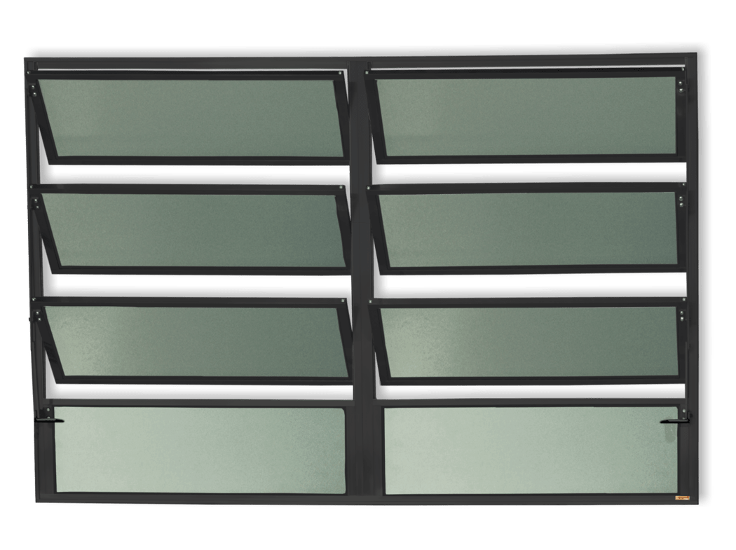 Basculante de Alumínio Plus 2 seções (2F+6M) preto
