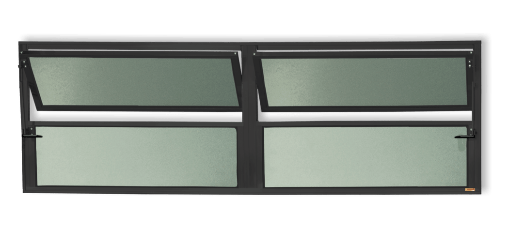 Basculante de Alumínio Plus 2 seções (2F+2M) preto