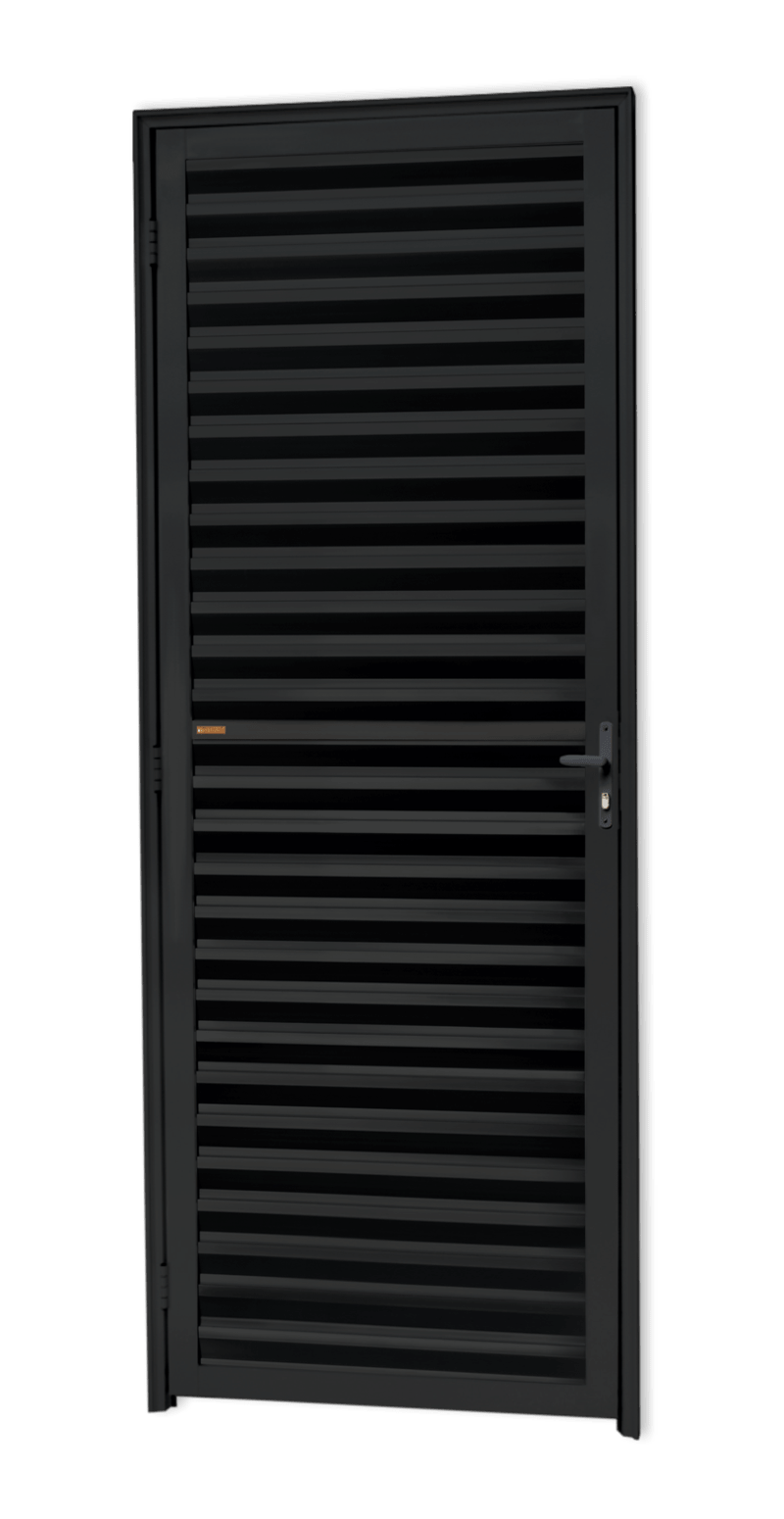 Porta de Alumínio Fechada Linha L-25 preto