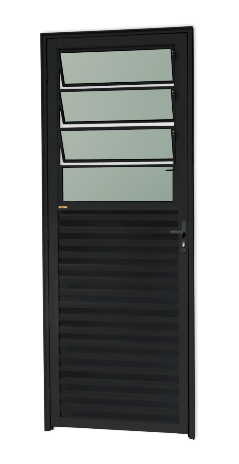 Porta de Alumínio Basculante Linha L-25 preto