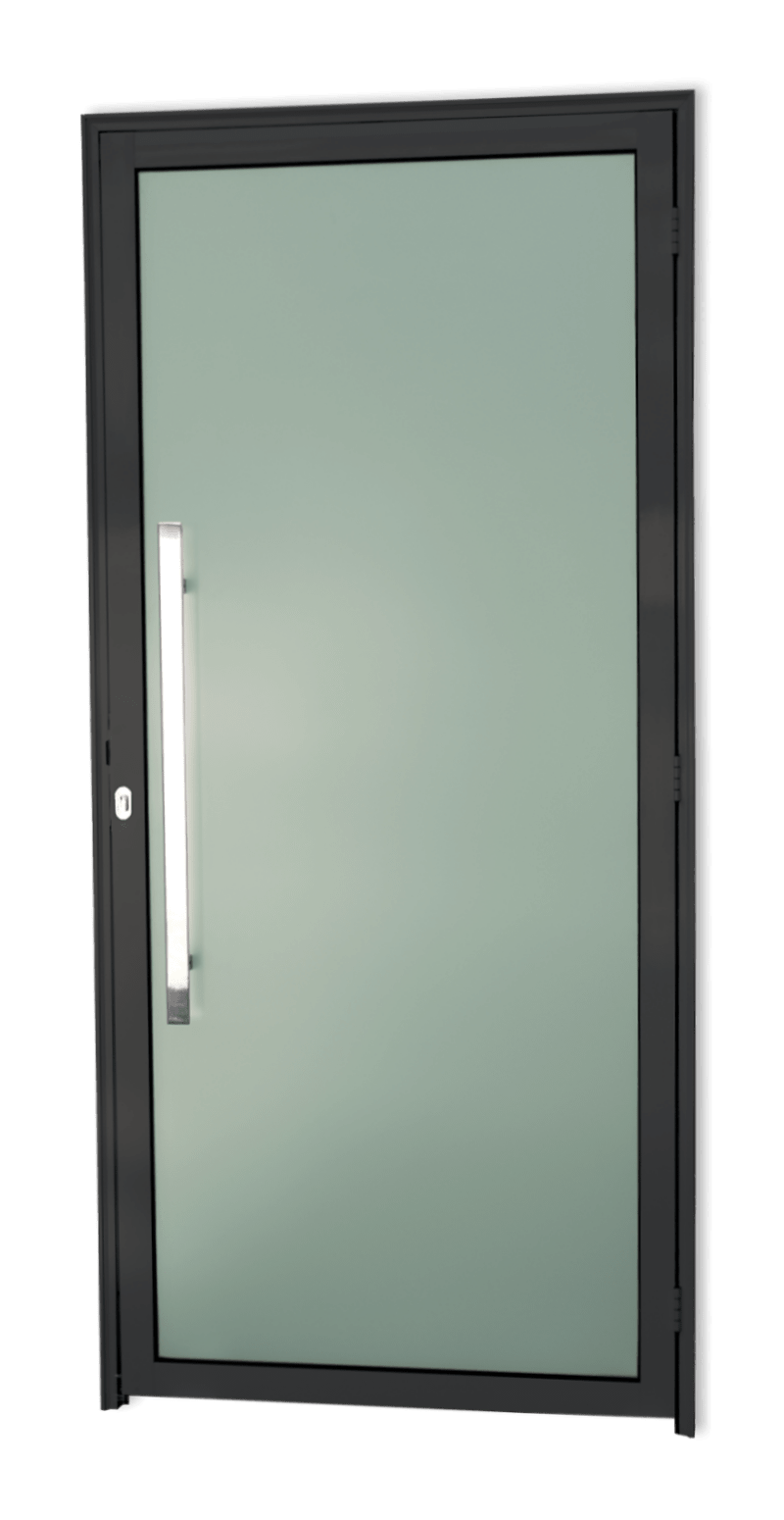 Porta de Alumínio Murano c/Puxador Linha Super-25 preto