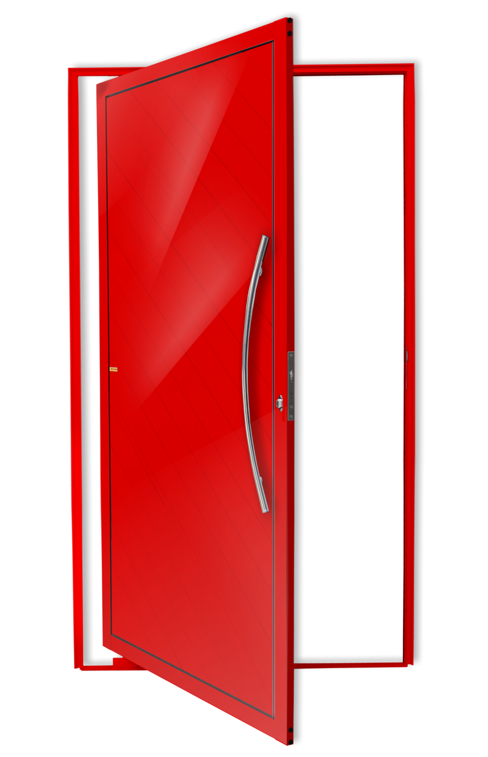 Porta Pivotante de Alumínio Savana c/Puxador Linha Super-25 vermelho