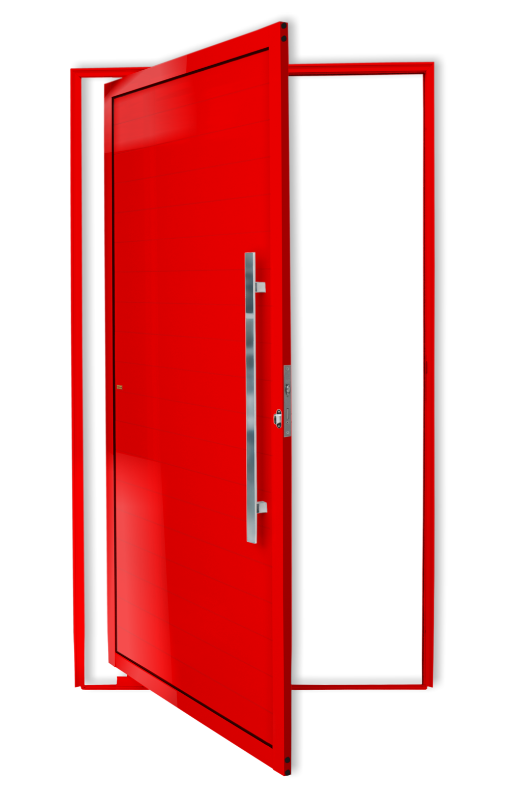 Porta Pivotante de Alumínio Lambril c/Puxador Linha Super-25 vermelho
