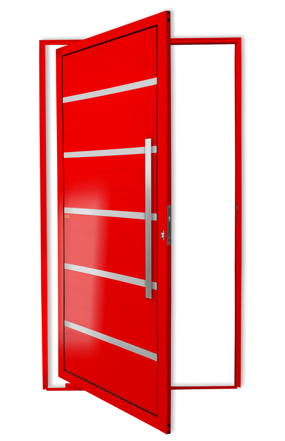 Porta Pivotante de Alumínio Premium c/Puxador Linha Super-25 vermelho