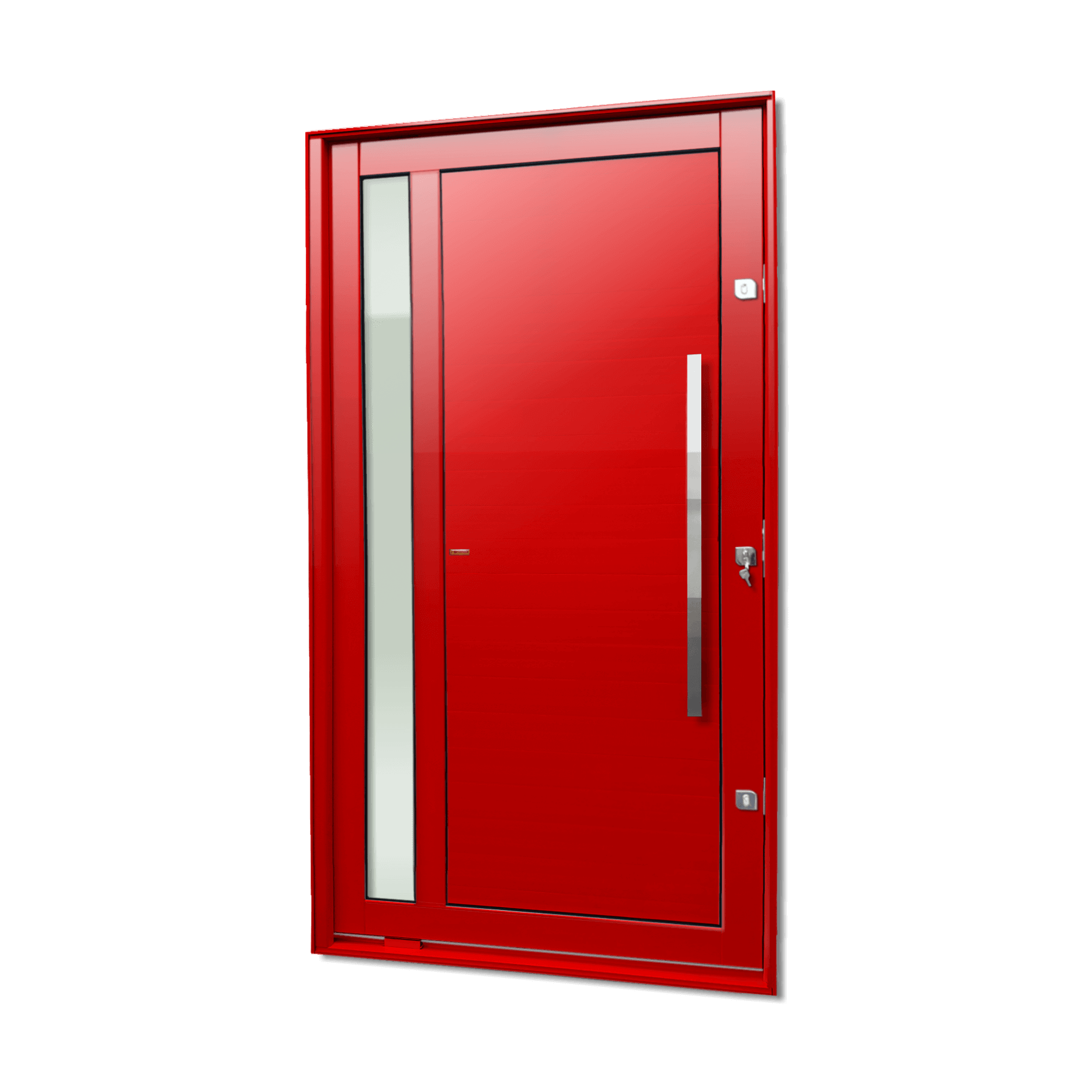 Porta Pivotante de Alumínio Visione c/Puxador Linha Elite Vermelho