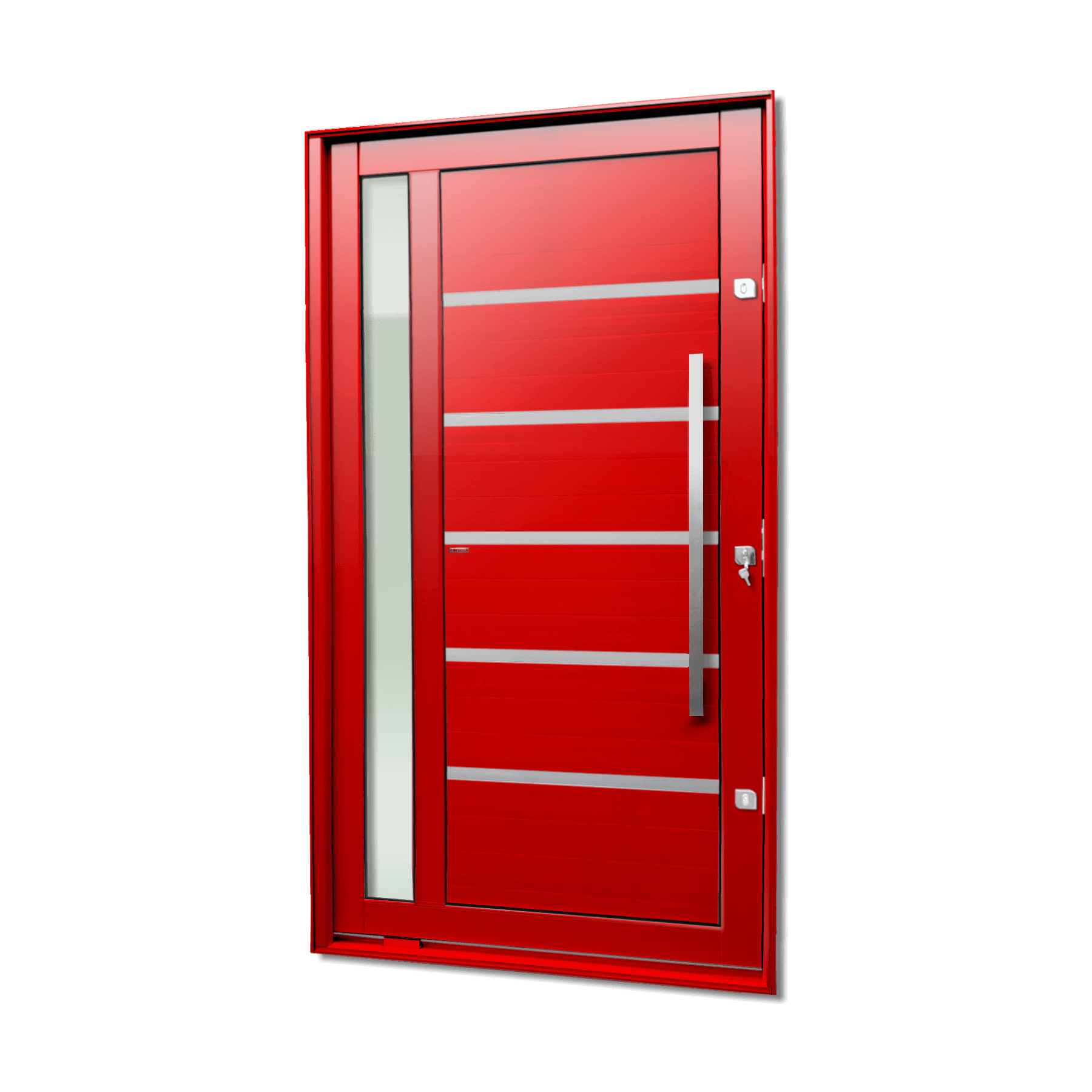 Porta Pivotante de Alumínio Miraggio c/Puxador Linha Elite Vermelho