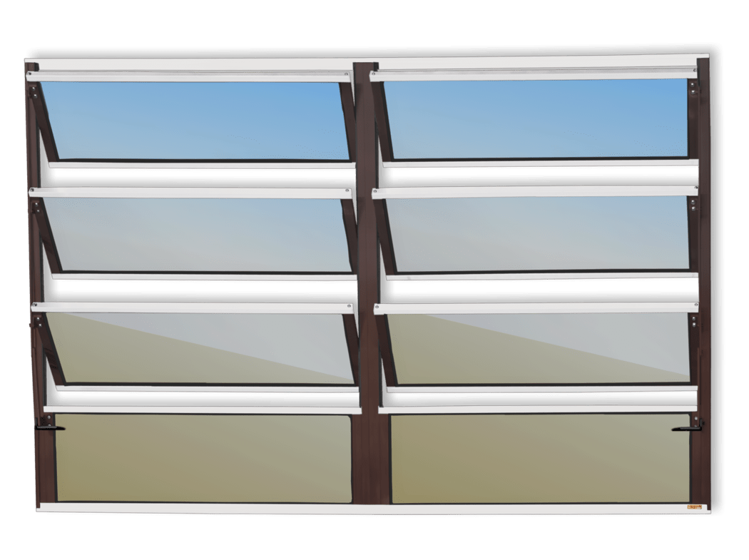 Basculante de Alumínio Plus 2 seções (2F+6M) mix corten