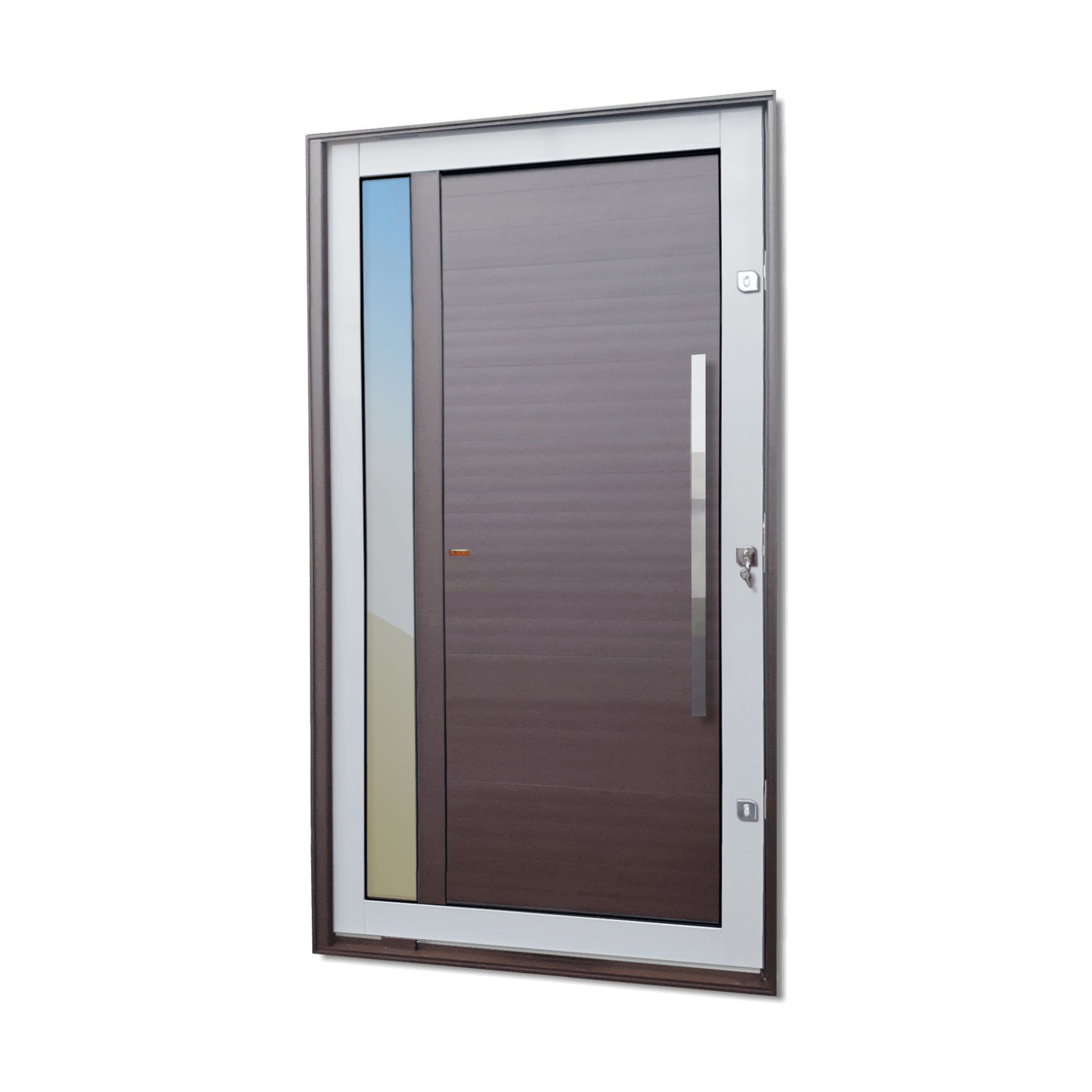 Porta Pivotante de Alumínio Visione c/Puxador Linha Elite mix corten