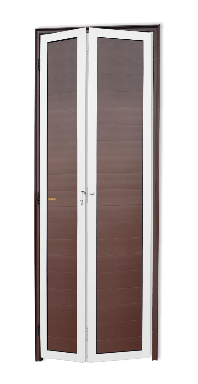 Porta de Alumínio Camarão Lambril Linha L-25 mix corten