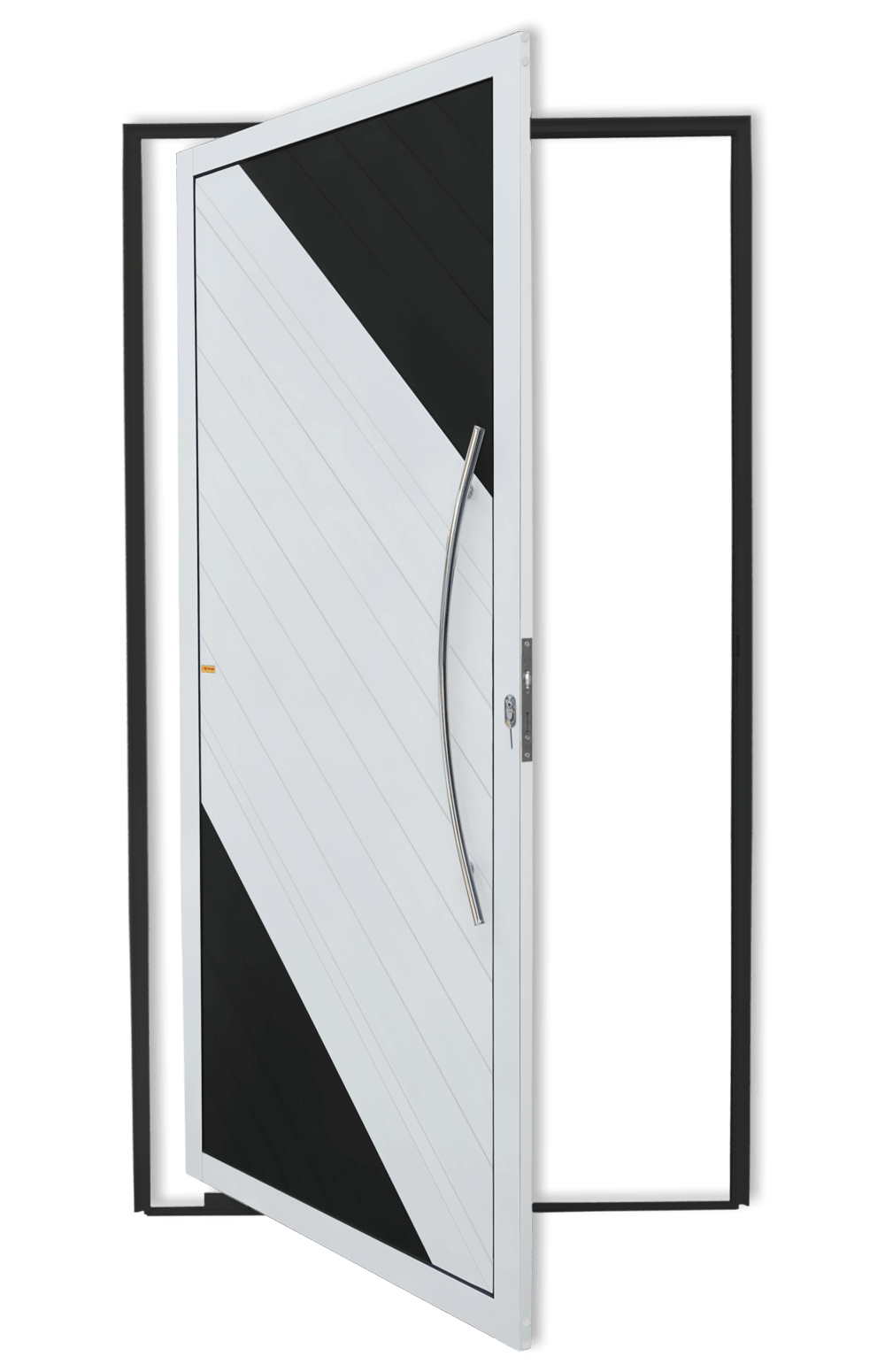 Porta Pivotante de Alumínio Savana c/Puxador Linha Super-25 Mix Preto